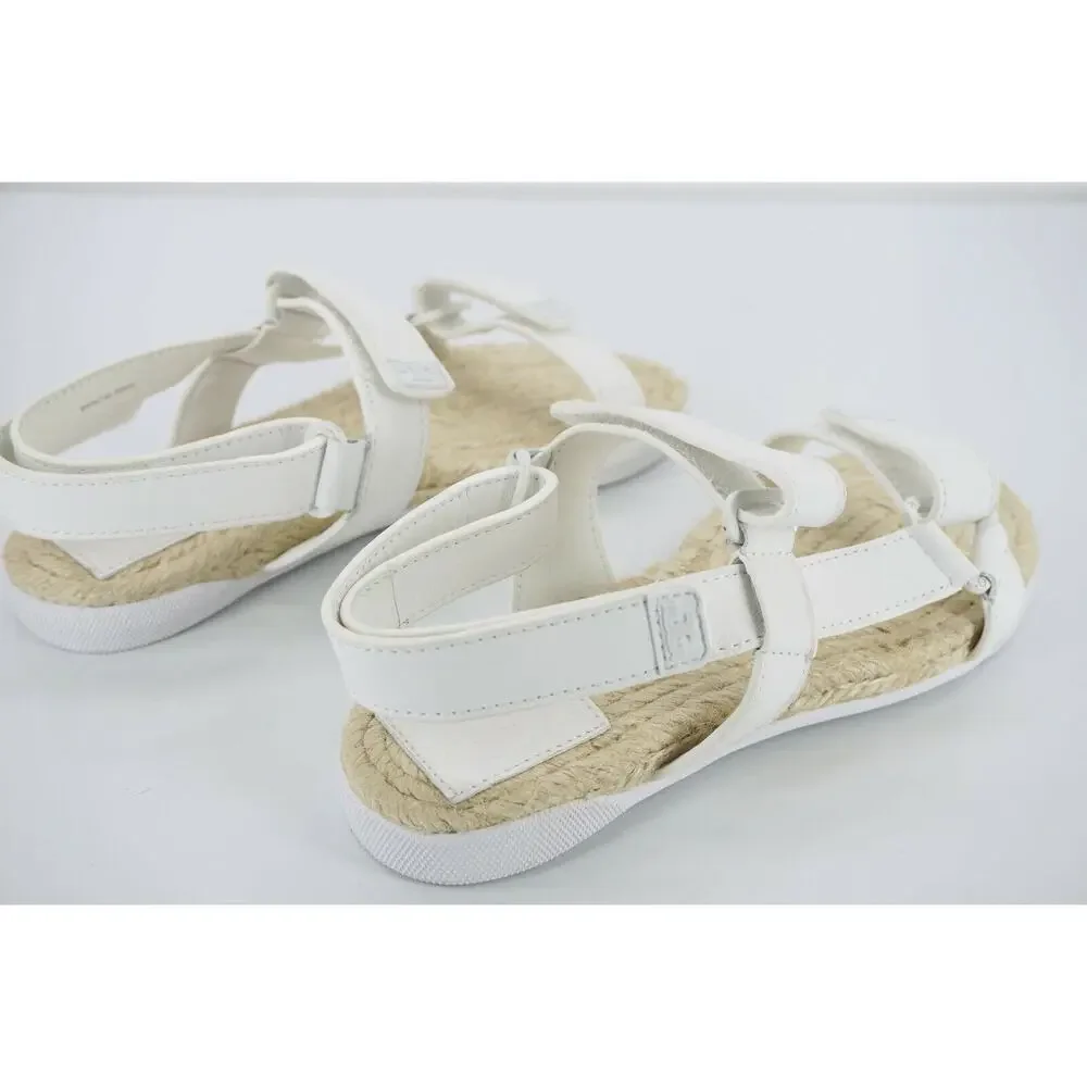 Tory Burch Bumper Espadrille Flat Beach Sandals Size 5.5 Hook Loop NIB Rope